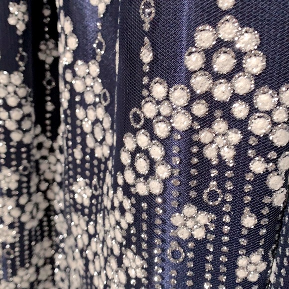 Glitter Tulle Satin Navy Special Occasion Dress Size 12 - Picture 7 of 7